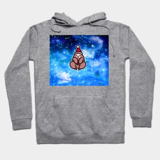 Night Sky Santa Hat Sloth Hoodie